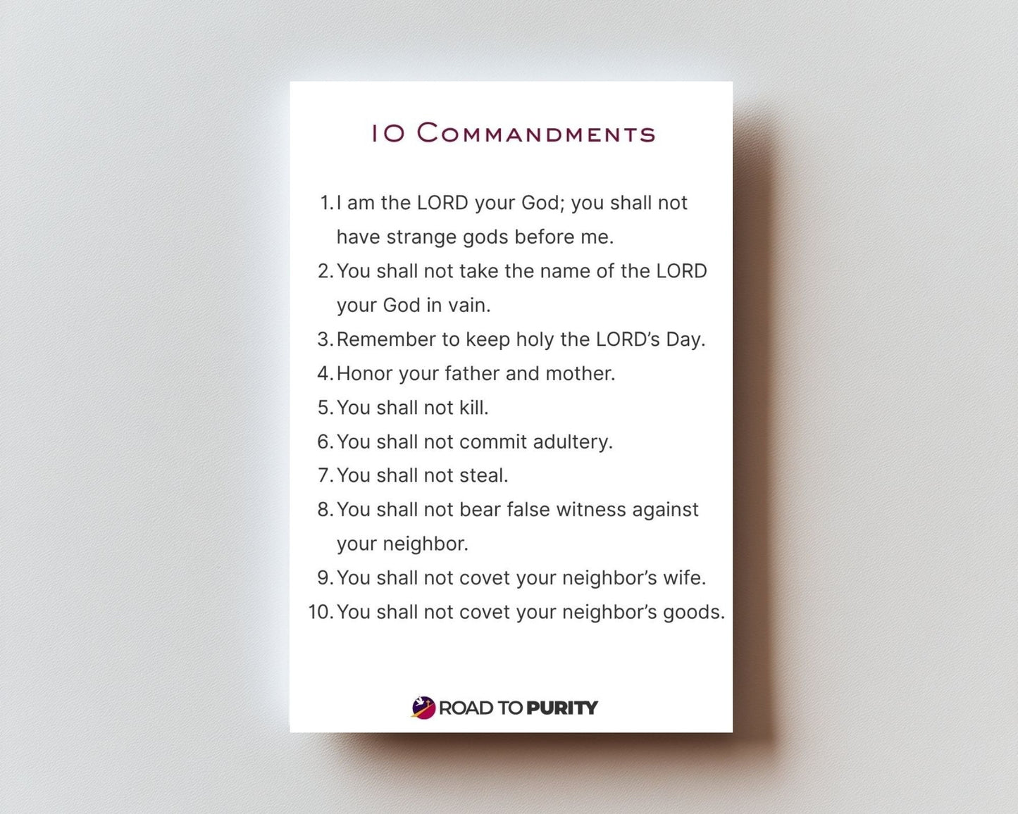 10 Commandments - Holy Card original image 2