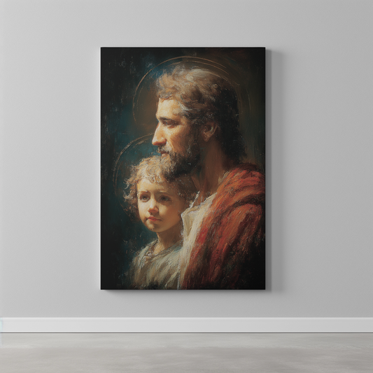 St Joseph Matte Canvas Print - Religious Wall Art