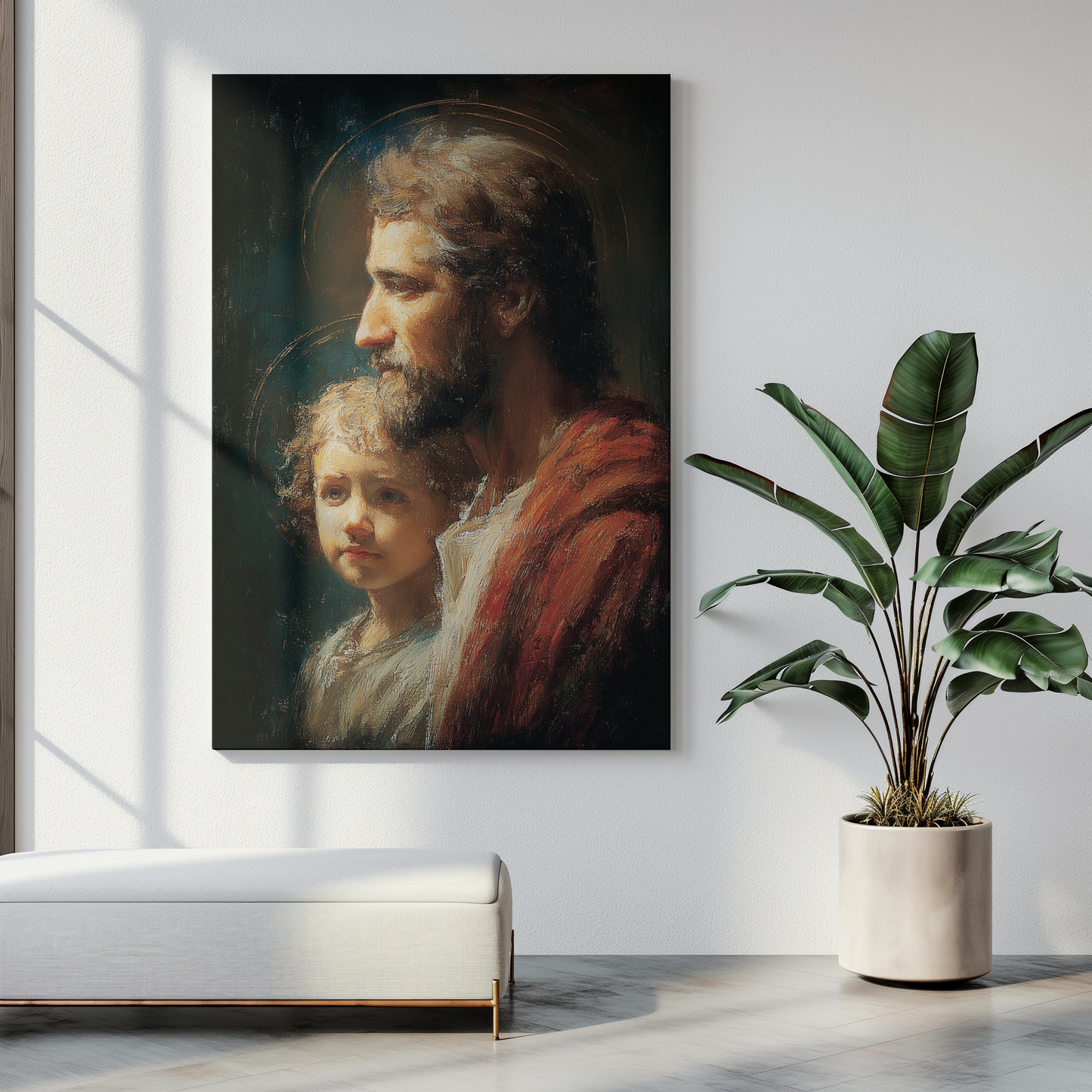 St Joseph Matte Canvas Print - Religious Wall Art