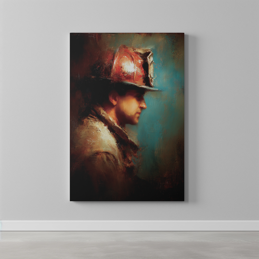Prayer for Firefighters Matte Canvas Print - Religious Wall Art