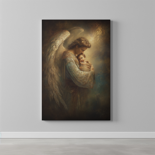 Guardian Angel Matte Canvas Print - Religious Wall Art