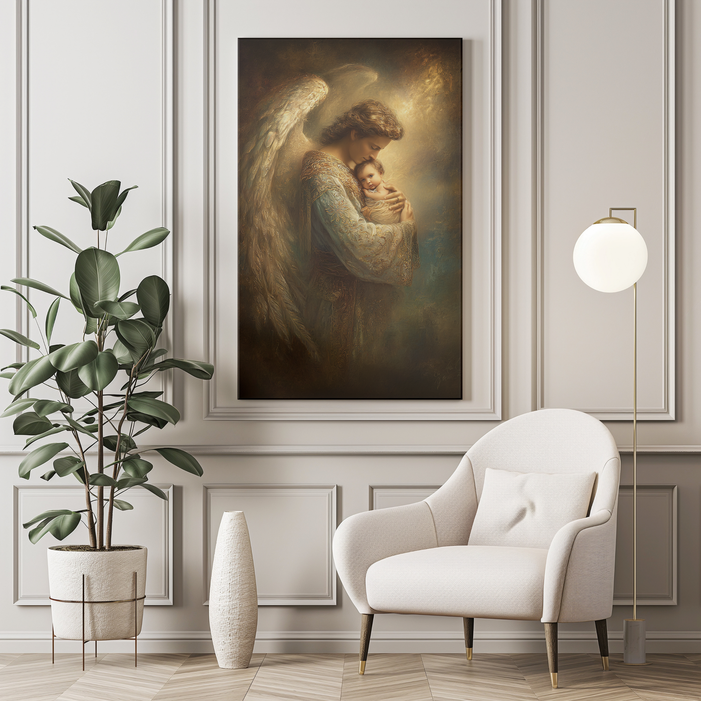 Guardian Angel Matte Canvas Print - Religious Wall Art