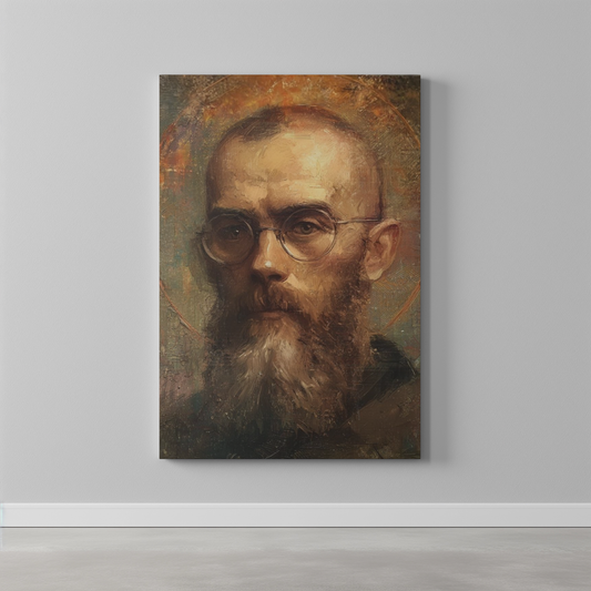 St Maximilian Kolbe Matte Canvas Print - Religious Wall Art