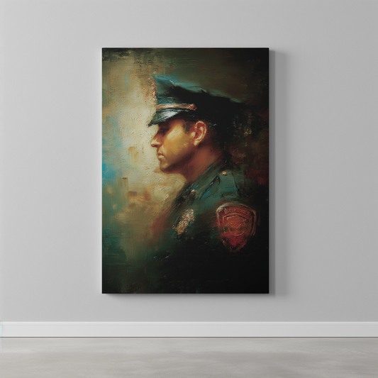 Prayer for Police Officers Matte Canvas Print - Religious Wall Art