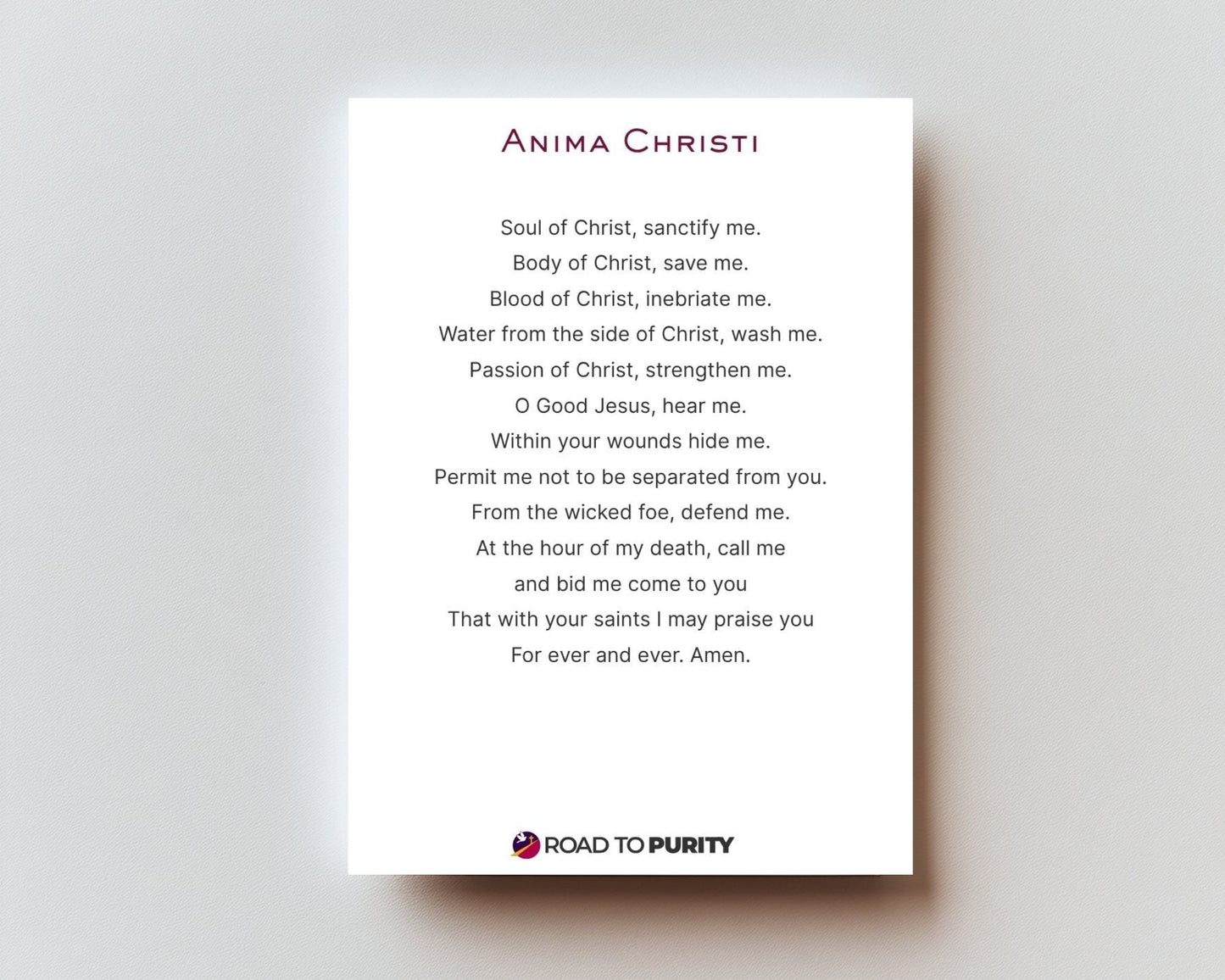 Anima Christi - Holy Card original image 2