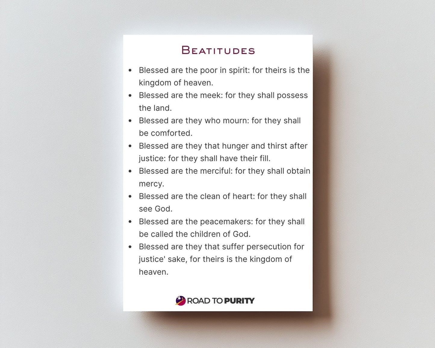 Beatitudes- Holy Card original image 2
