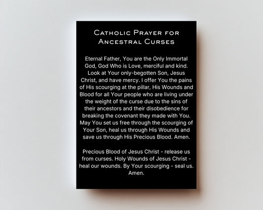 CLASSIC VERSION Catholic Prayer for Ancestral Curses- PREMIUM METAL