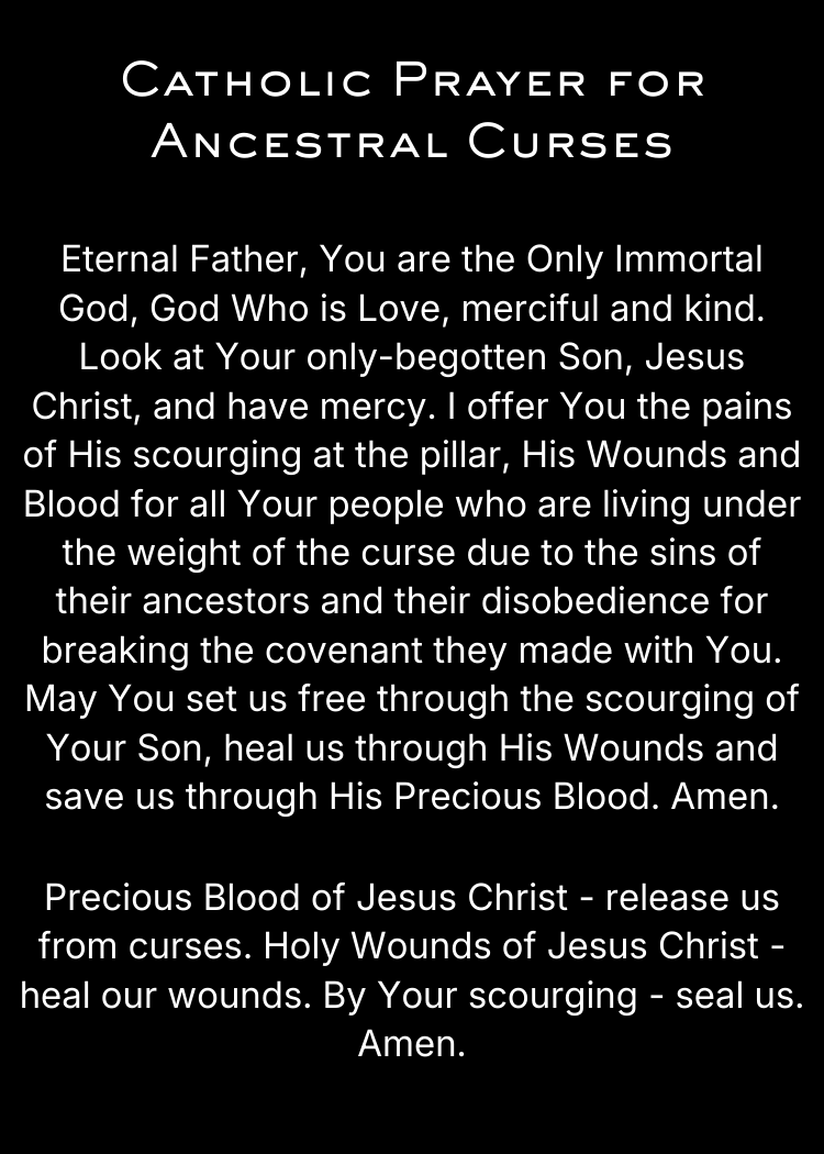 CLASSIC VERSION Catholic Prayer for Ancestral Curses- PREMIUM METAL