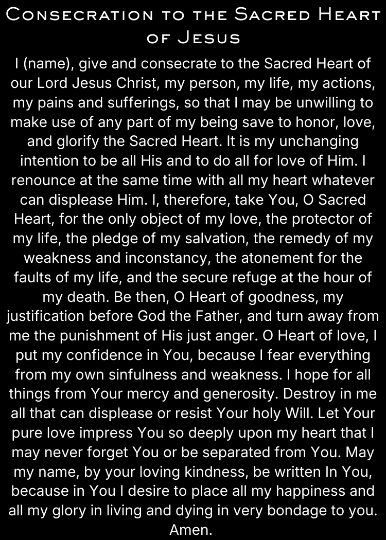 CLASSIC VERSION Consecration to the Sacred Heart of Jesus- PREMIUM METAL