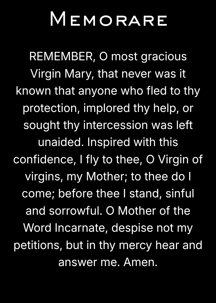 CLASSIC VERSION Memorare- PREMIUM METAL