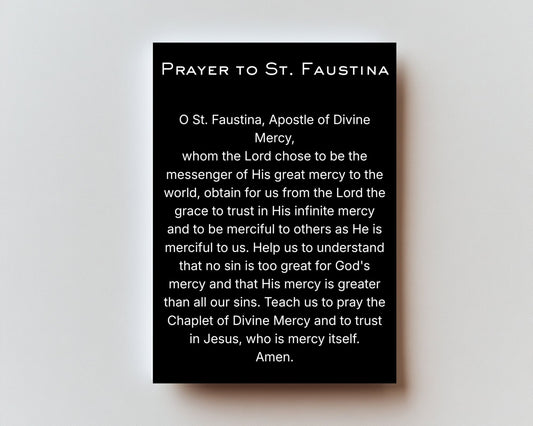 CLASSIC VERSION Prayer to St Faustina -PREMIUM METAL