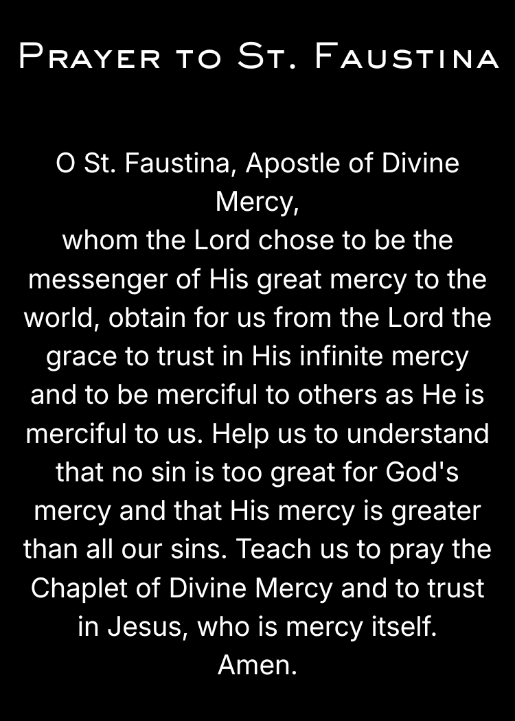 CLASSIC VERSION Prayer to St Faustina -PREMIUM METAL