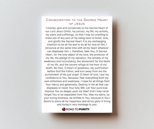 Consecration to the Sacred Heart of Jesus - Holy Card / 2 1/4"x 3 1/2" (b)