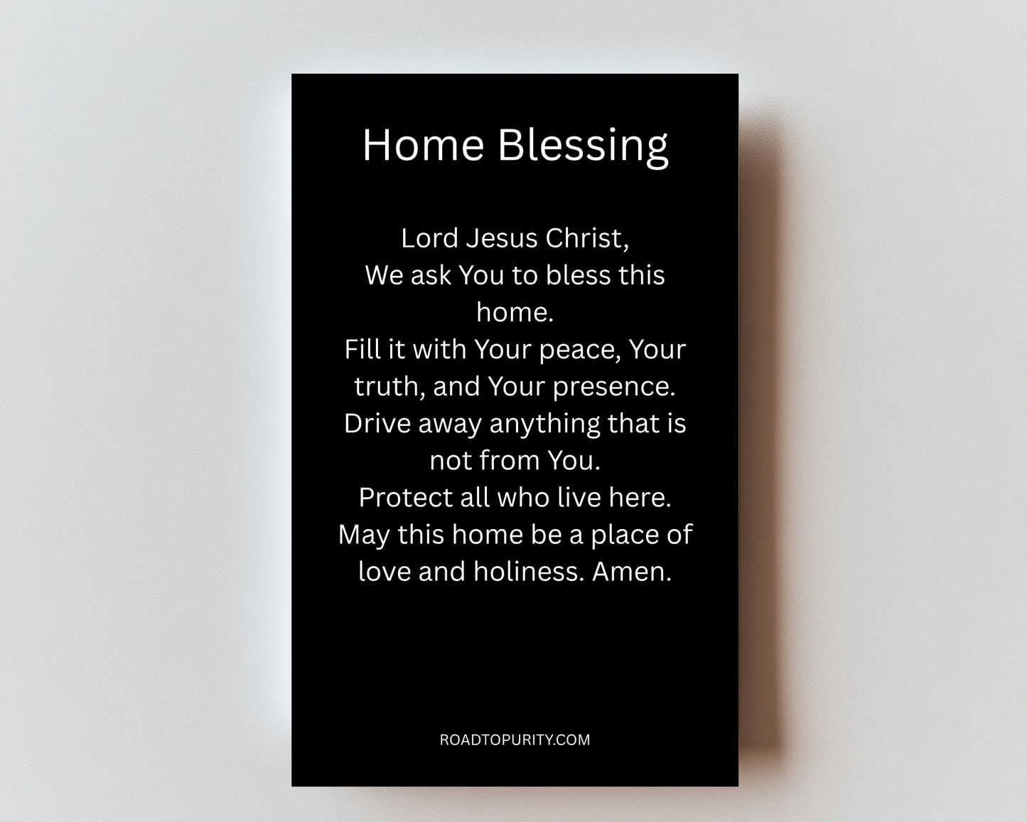 Home Blessing metal holy card back with prayer