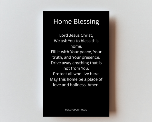 Home Blessing metal holy card back with prayer
