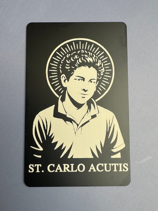 Premium Metal St. Carlo Acutis Holy Card