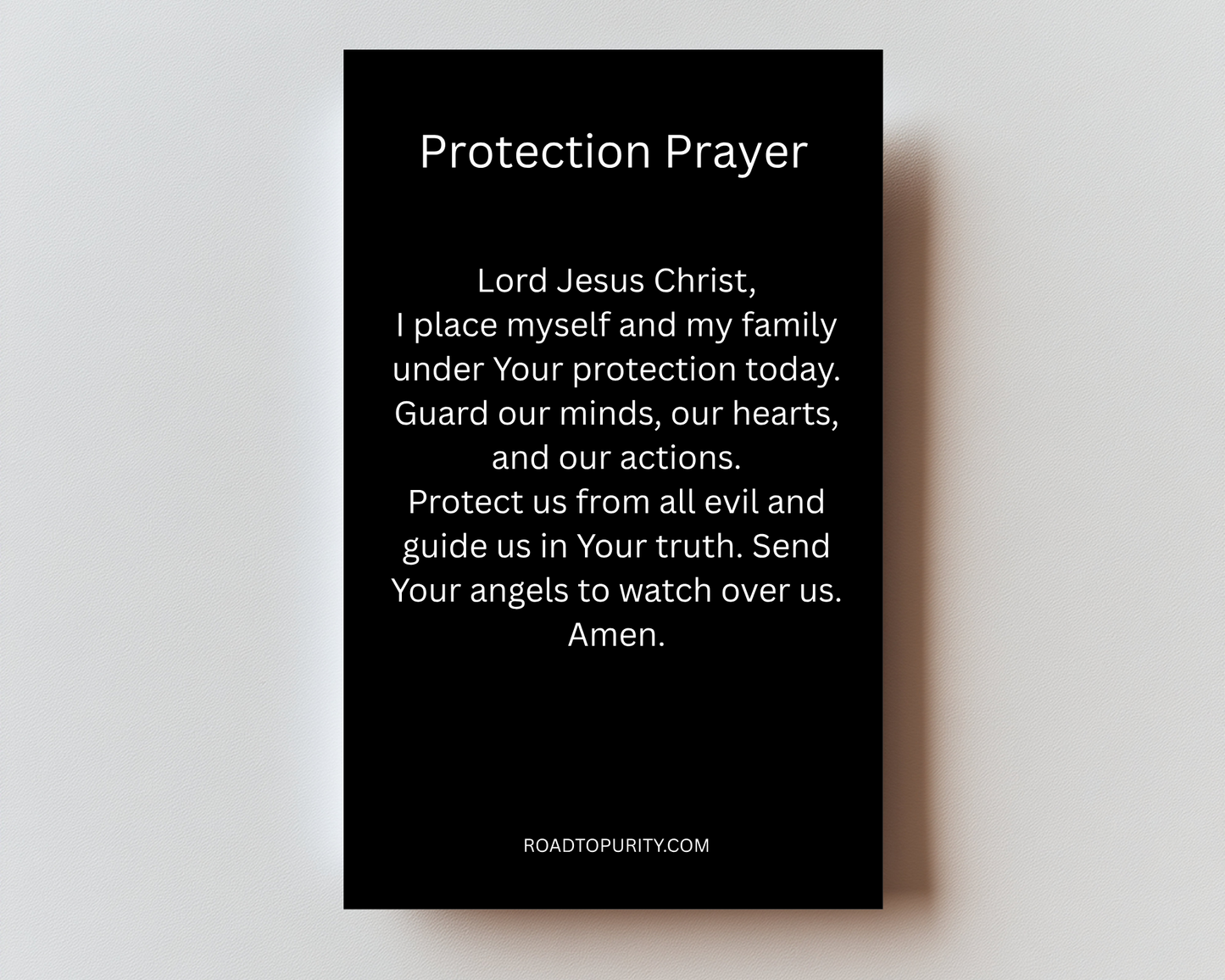 Prayer of Protection metal holy card back with prayer