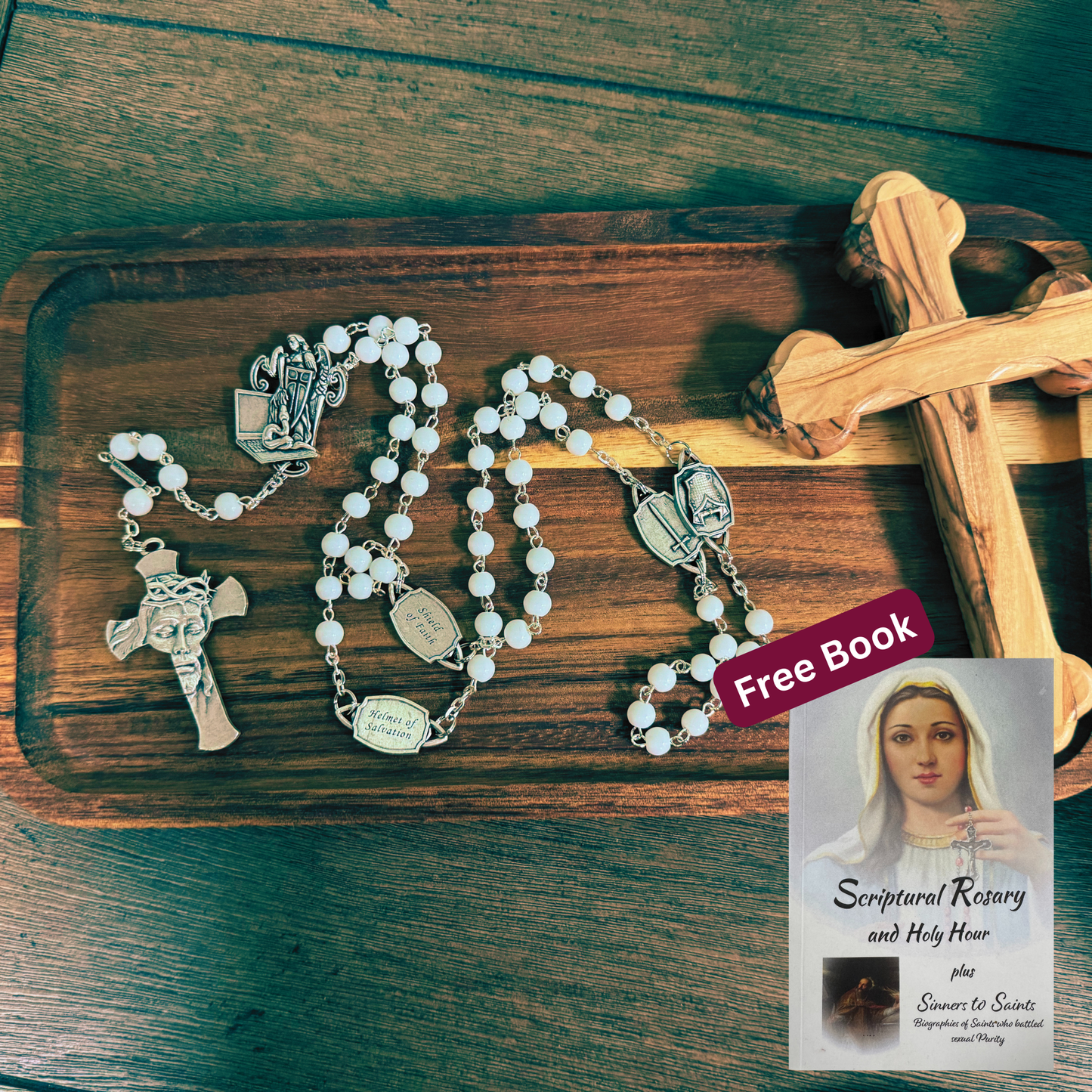 Armor of God Purity Rosary + Scriptural Rosary Purity Book