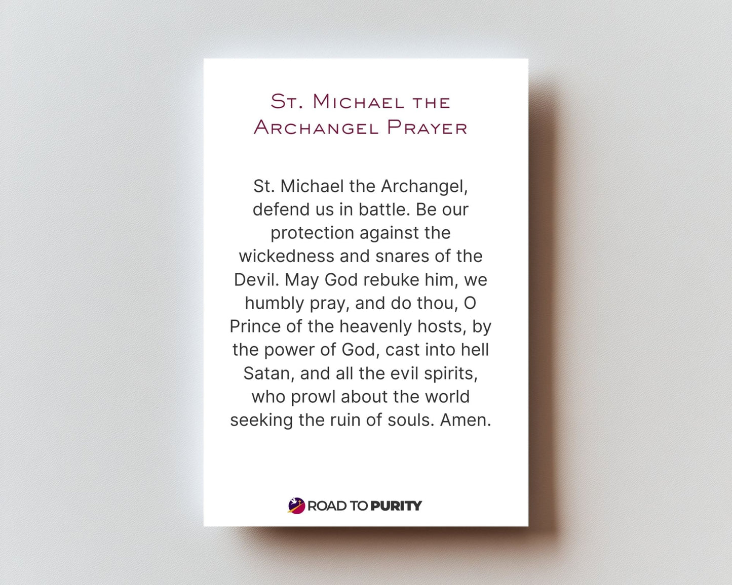 St. Michael Prayer for Battle - Holy Card original image 2