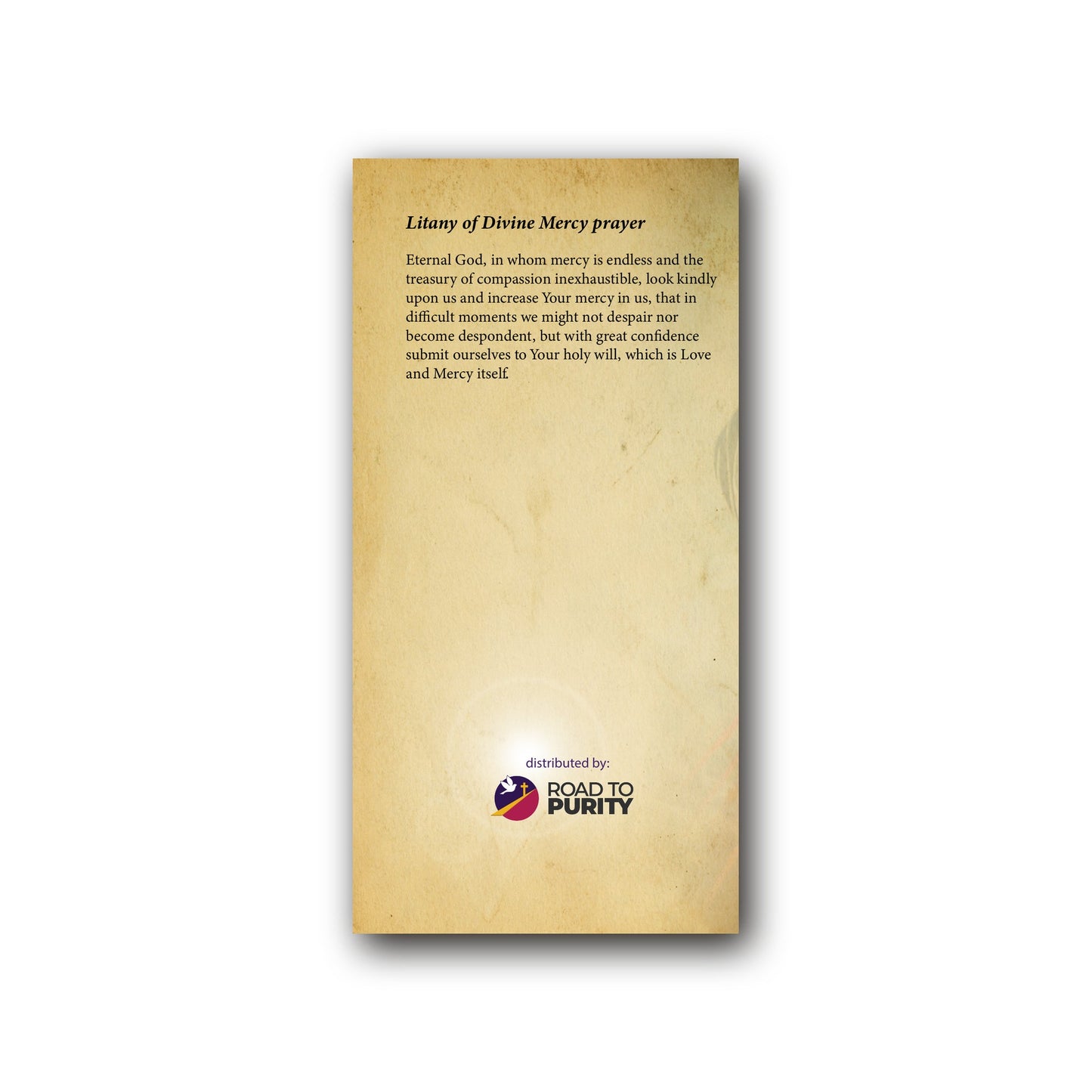 Litany to the Divine Mercy - Prayer Card / 3" x 6" folded — back