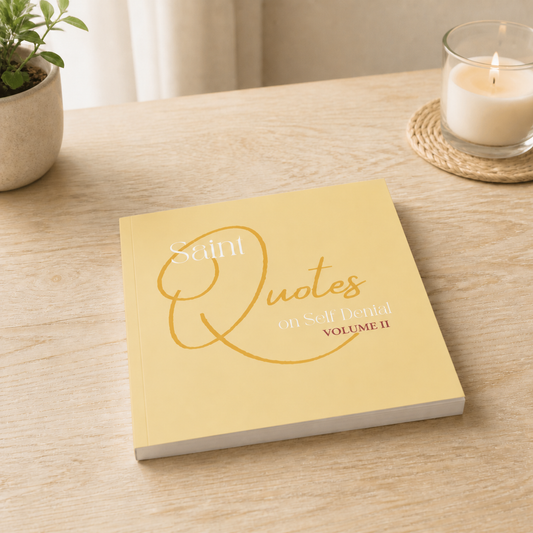 saint-quotes-self-denial-volume-2 — flat table mockup