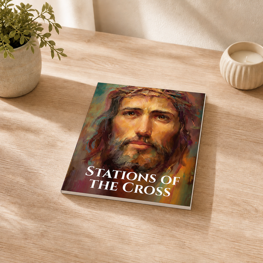 Stations of the Cross — flat table mockup
