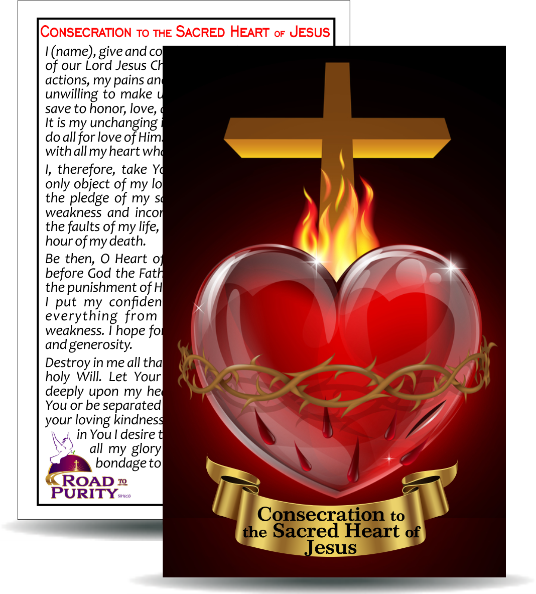 Consecration to the Sacred Heart of Jesus - Holy Card / 2 1/4"x 3 1/2" (b)