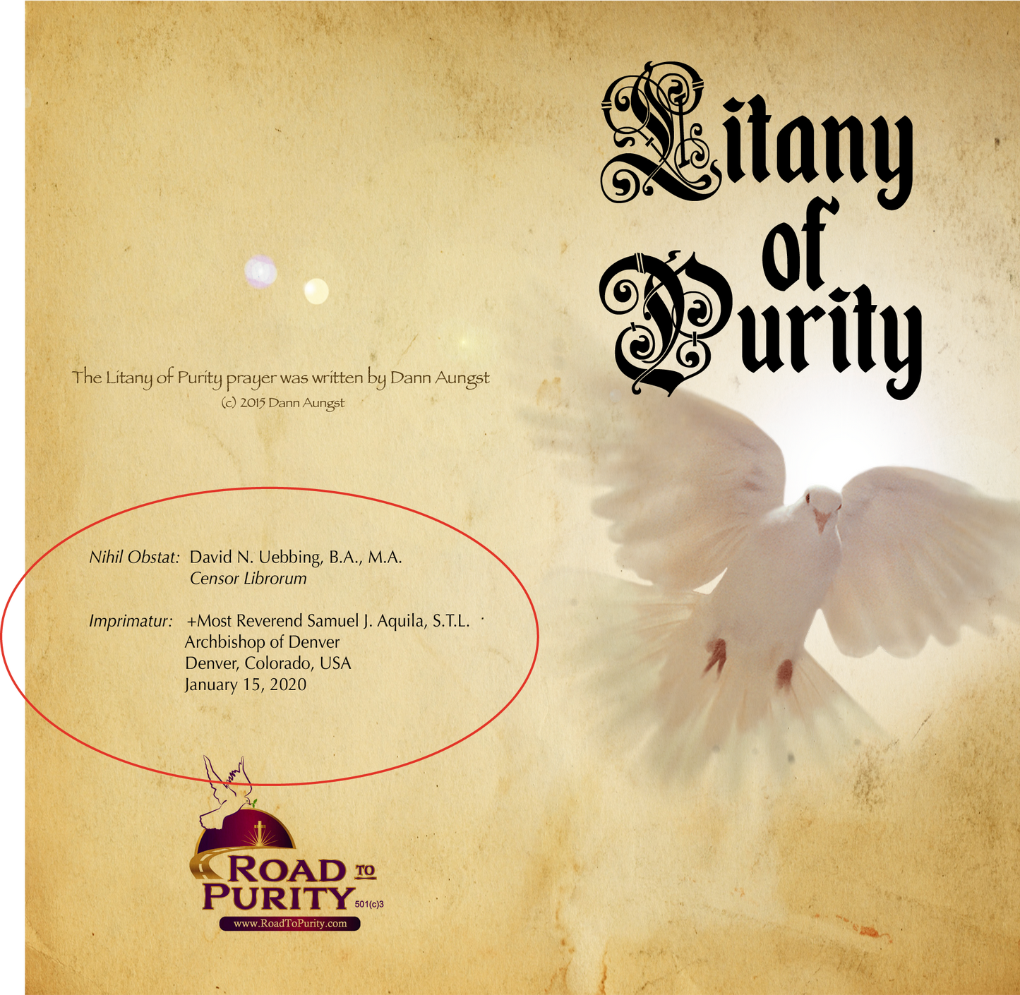 Litany of Purity - Prayer Card / 3" x 6" folded (w/Imprimatur)