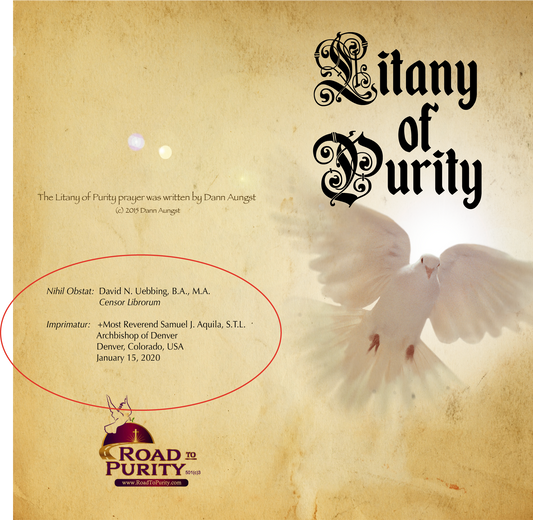 Litany of Purity - Prayer Card / 3" x 6" folded (w/Imprimatur)