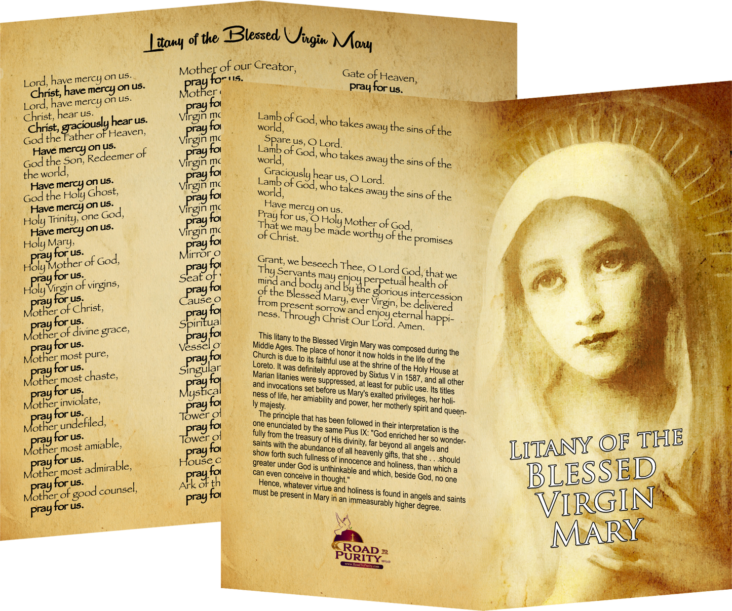 Litany of the Blessed Virgin Mary - Prayer Card / 3" x 6" folded