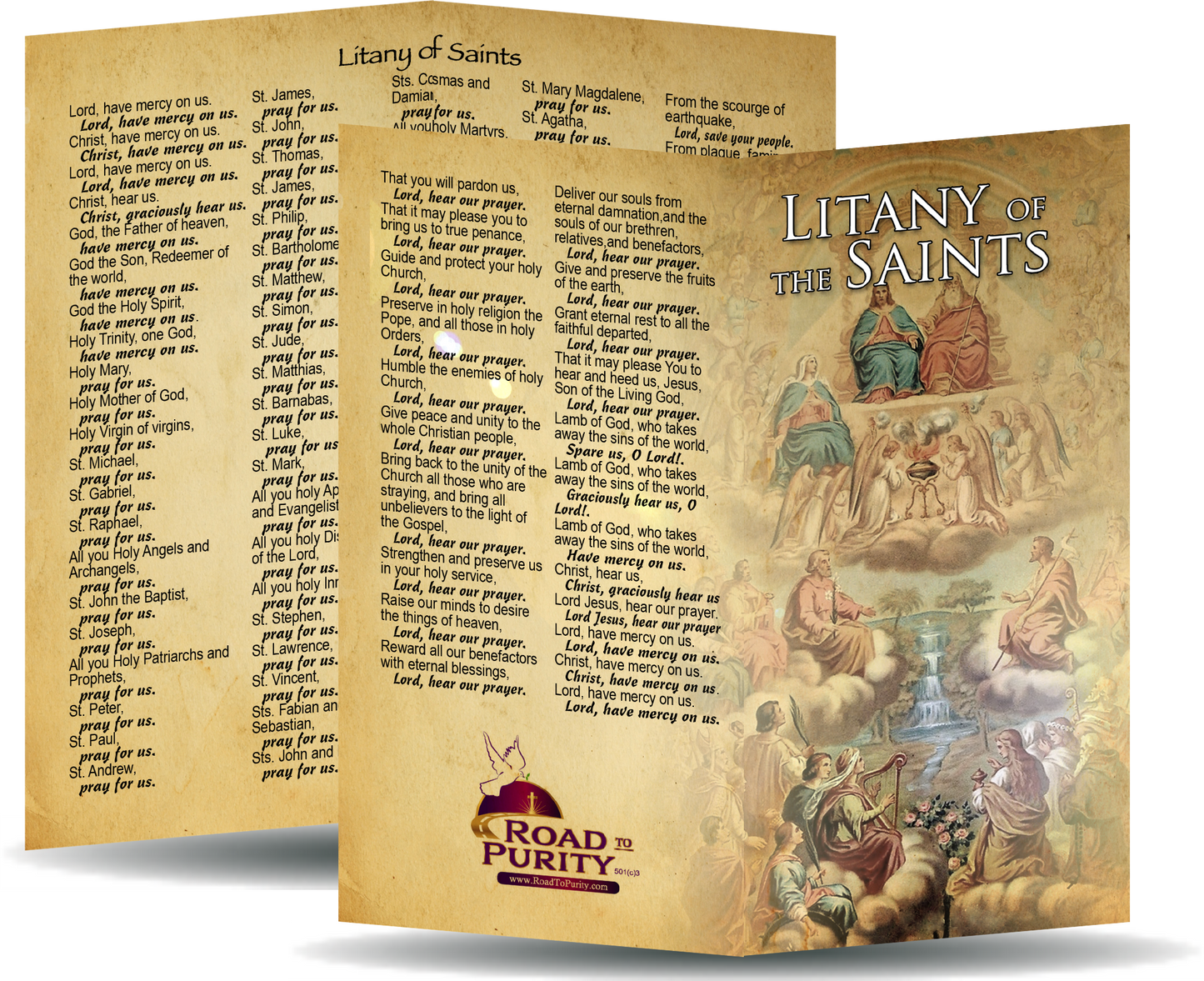 Litany of the Saints - Prayer Card / 3" x 6" folded
