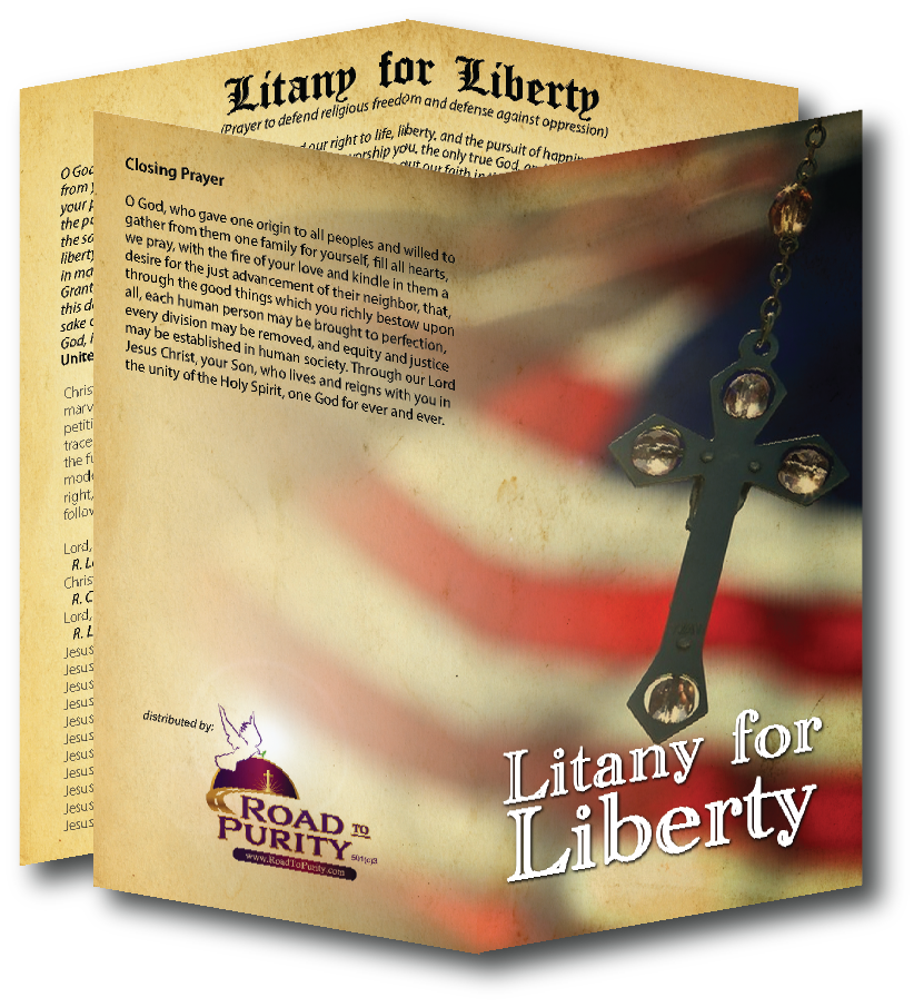 NEW! Litany for Liberty - Prayer Card / 3" x 6" folded