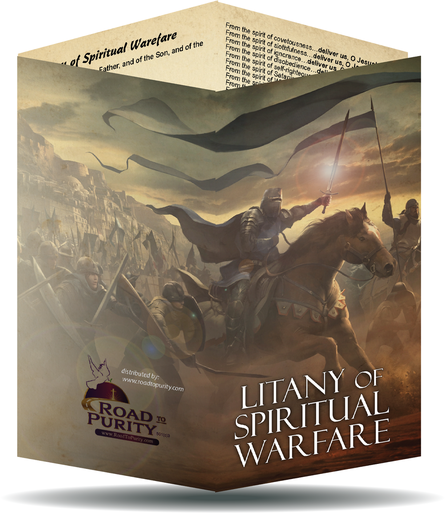 Litany of Spiritual Warfare - Prayer Card / 3" x 6" folded