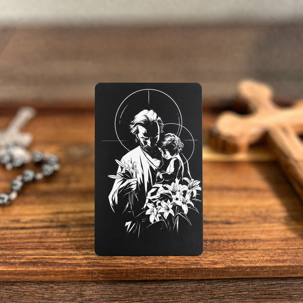 Act of Consecration to St. Joseph Holy Card - PREMIUM METAL