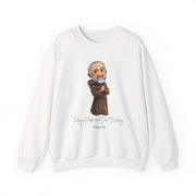 Cozy Cute Saint Padre Pio Adult Sweatshirt  Catholic Gift  Faith Apparel in 13 Colors
