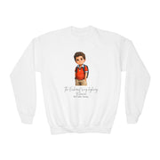 Classic Cute Saint Carlo Acutis Kids Sweatshirt  Catholic Gift  Faith Apparel in 4 Colors