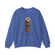 Cozy Cute Saint Francis of Assisi Adult Sweatshirt  Catholic Gift  Faith Apparel in 13 Colors