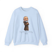 Cozy Cute Saint Padre Pio Adult Sweatshirt  Catholic Gift  Faith Apparel in 13 Colors