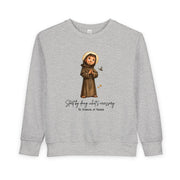 Saint Francis of Assisi Toddler Sweatshirt, Catholic Apparel for Kids