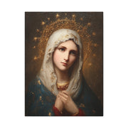 Blessed Virgin Mary Crowned  Canvas Print Religious Beautiful Mother of God Home Decor Wall Art Matte Canvas