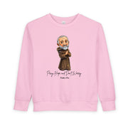 Padre Pio Toddler Sweatshirt, Catholic Kids Apparel