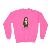 Saint Faustina Kids Sweatshirt, Catholic Gift, Faith Apparel in 4 Colors