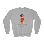 Classic Cute Saint Carlo Acutis Kids Sweatshirt  Catholic Gift  Faith Apparel in 4 Colors