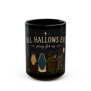 All Hallows Eve Mug  Black ceramic coffee cup All Saints Day Drink