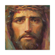 Face of Jesus Canvas Wall Art,  Christian Home Decor, Sacred Catholic Artwork for Prayer Room, Inspirational Religious Gift for Homes