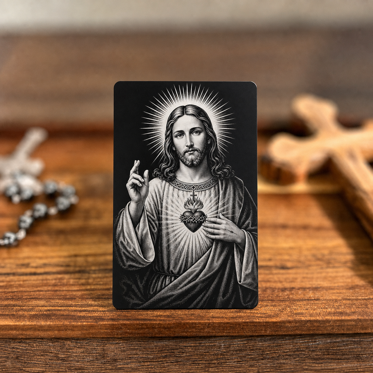 CLASSIC VERSION Consecration to the Sacred Heart of Jesus- PREMIUM METAL