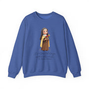 Warm Cute Saint Therese of Lisieux Adult Sweatshirt  Catholic Gift  Faith Apparel in 13 Colors