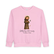 Saint Francis of Assisi Toddler Sweatshirt, Catholic Apparel for Kids