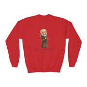 Cozy Cute Saint Padre Pio Kids Sweatshirt  Catholic Gift  Faith Apparel in 4 Colors