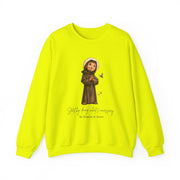 Cozy Cute Saint Francis of Assisi Adult Sweatshirt  Catholic Gift  Faith Apparel in 13 Colors